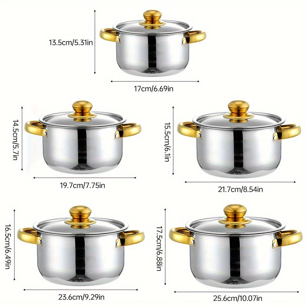 Lot de casseroles en acier inoxydable