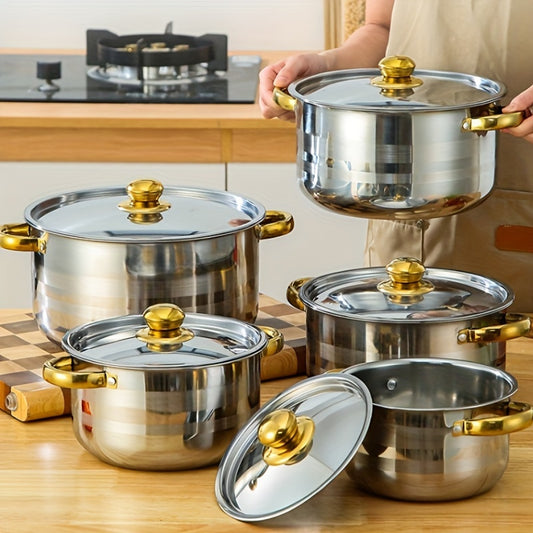 Lot de casseroles en acier inoxydable